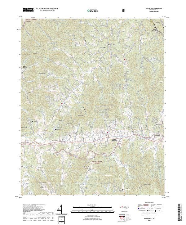 US Topo 7.5-minute map for Burnsville NC