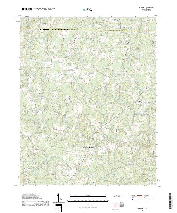 US Topo 7.5-minute map for Caldwell NC