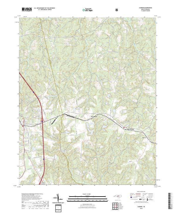 US Topo 7.5-minute map for Candor NC