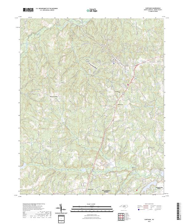 US Topo 7.5-minute map for Carthage NC