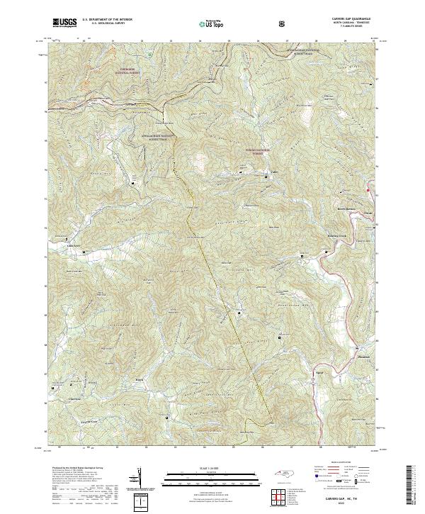 US Topo 7.5-minute map for Carvers Gap NCTN