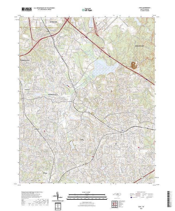 US Topo 7.5-minute map for Cary NC