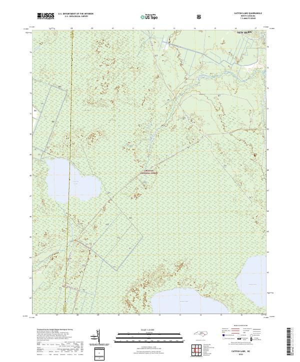 US Topo 7.5-minute map for Catfish Lake NC