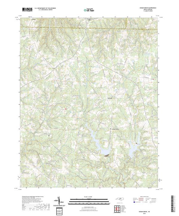 US Topo 7.5-minute map for Cedar Grove NC