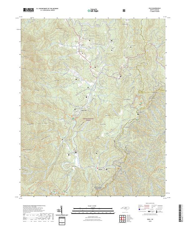 US Topo 7.5-minute map for Celo NC