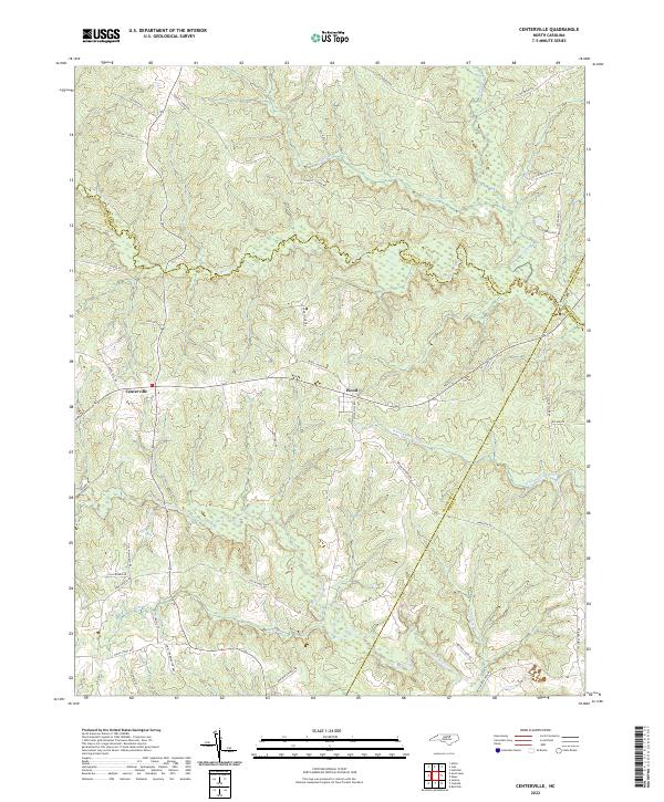 US Topo 7.5-minute map for Centerville NC