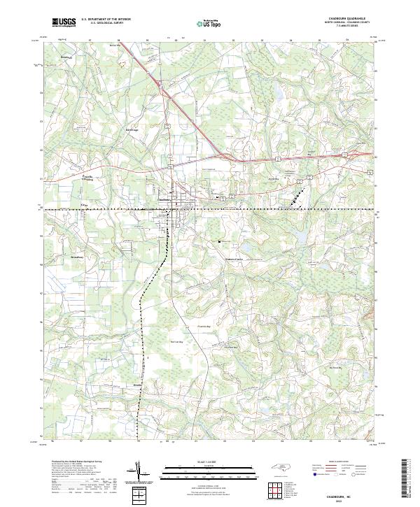 US Topo 7.5-minute map for Chadbourn NC