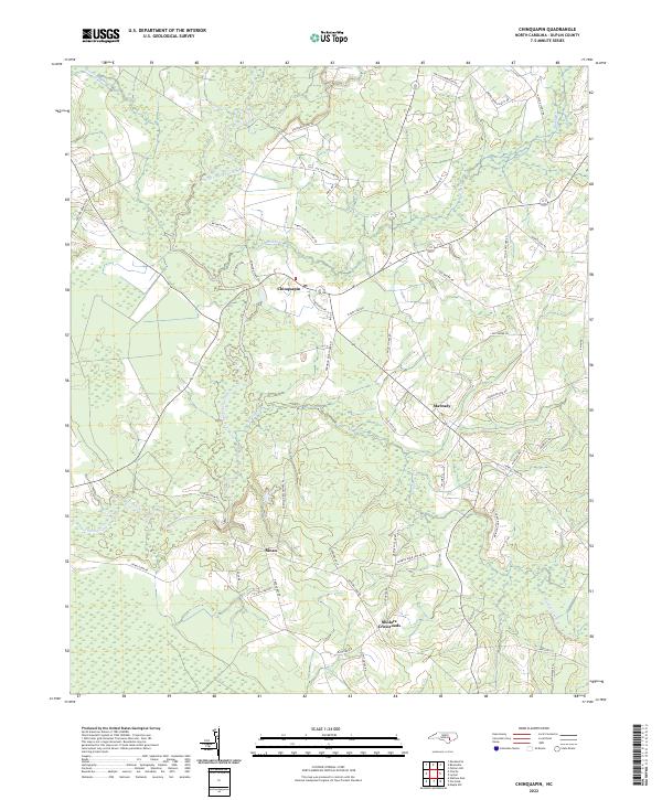 US Topo 7.5-minute map for Chinquapin NC