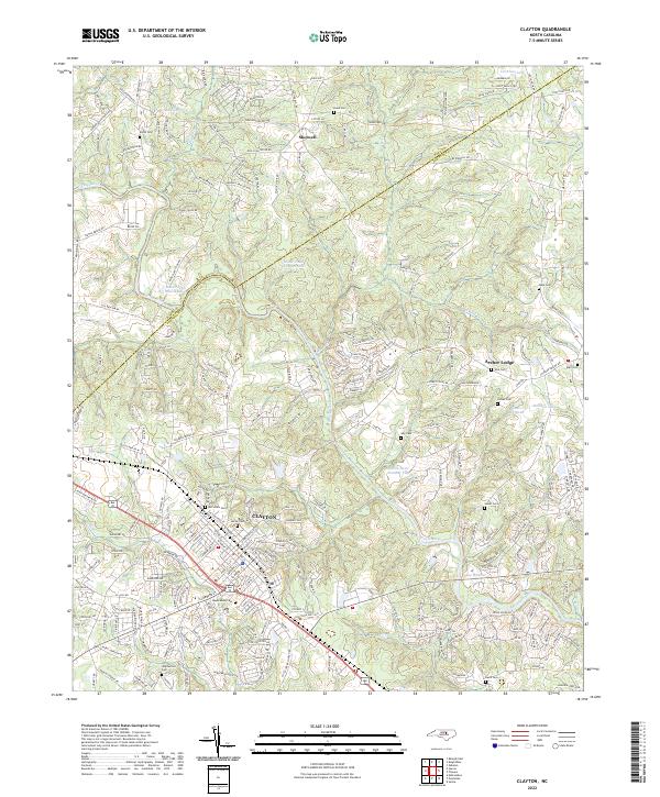 US Topo 7.5-minute map for Clayton NC