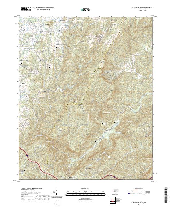 US Topo 7.5-minute map for Cliffield Mountain NC