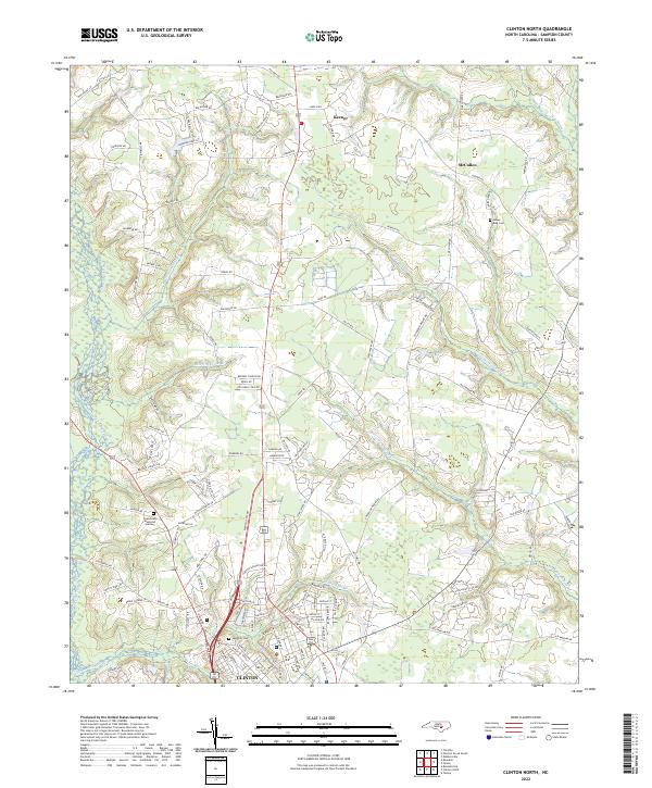 US Topo 7.5-minute map for Clinton North NC