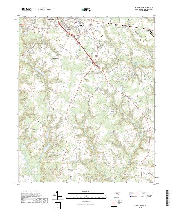 US Topo 7.5-minute map for Clinton South NC