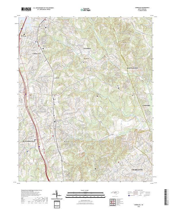 US Topo 7.5-minute map for Cornelius NC