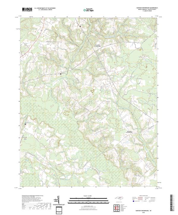 US Topo 7.5-minute map for Dawson Crossroads NC