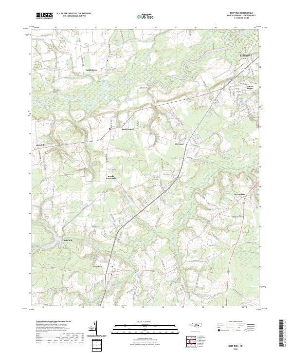 US Topo 7.5-minute map for Deep Run NC