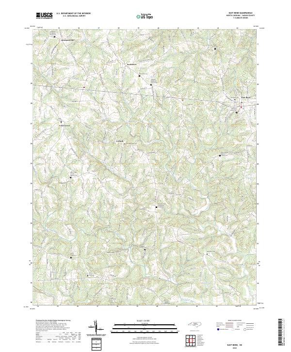 US Topo 7.5-minute map for East Bend NC