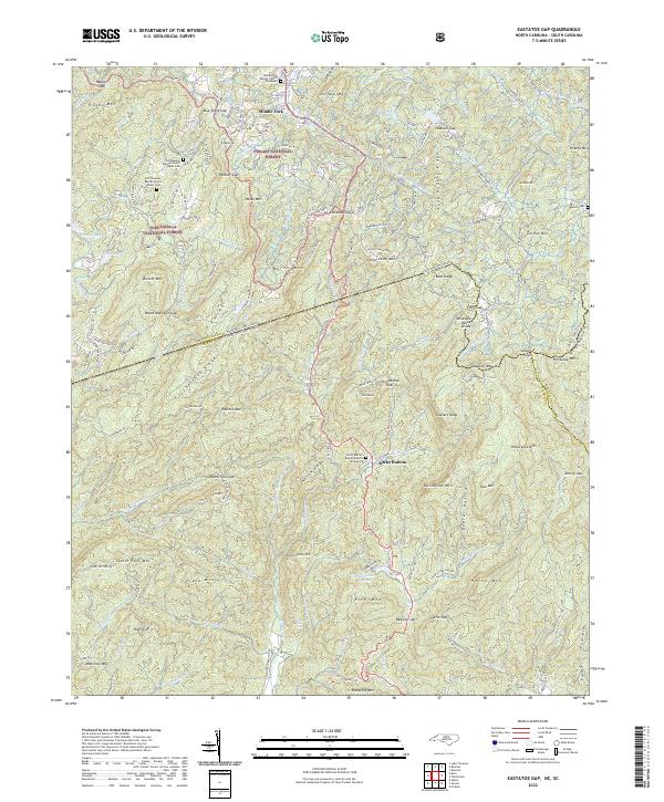 US Topo 7.5-minute map for Eastatoe Gap NCSC