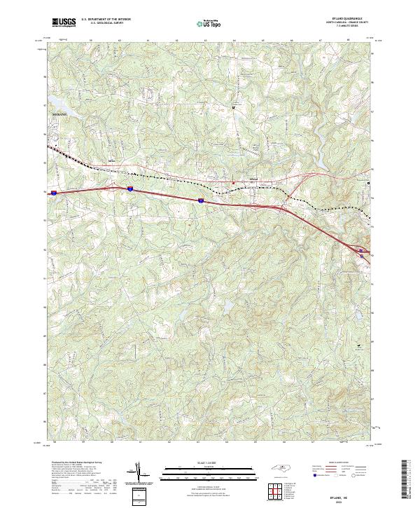 US Topo 7.5-minute map for Efland NC