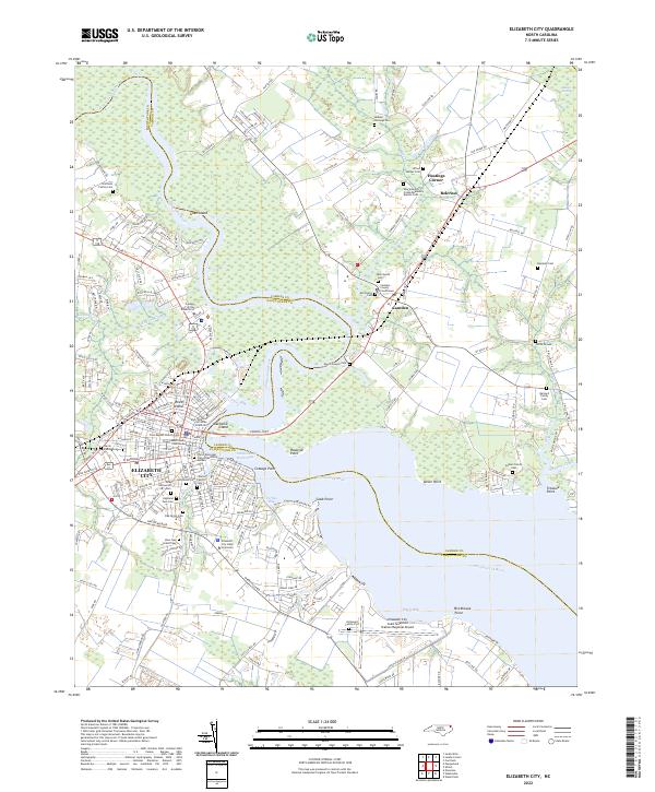 US Topo 7.5-minute map for Elizabeth City NC