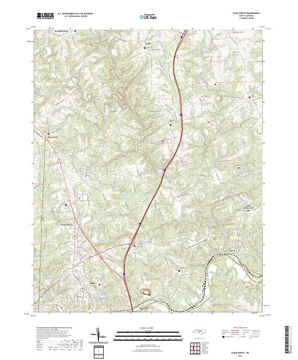 US Topo 7.5-minute map for Elkin North NC