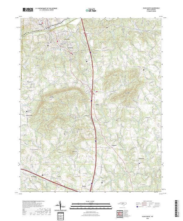 US Topo 7.5-minute map for Elkin South NC