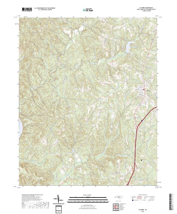 US Topo 7.5-minute map for Ellerbe NC