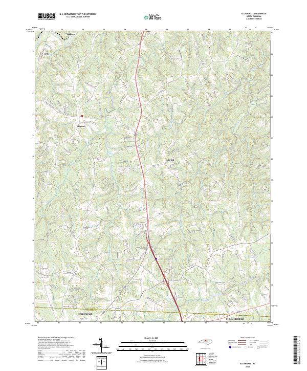 US Topo 7.5-minute map for Ellisboro NC