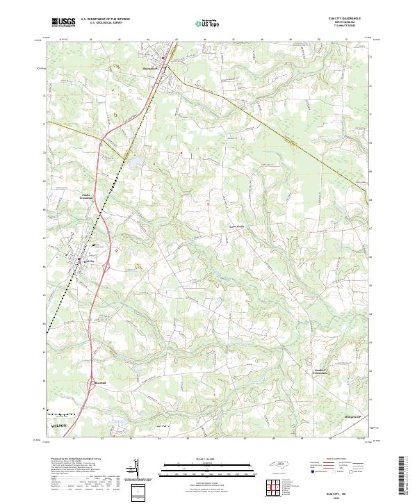 US Topo 7.5-minute map for Elm City NC