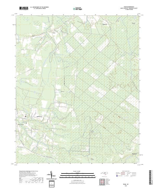 US Topo 7.5-minute map for Exum NC