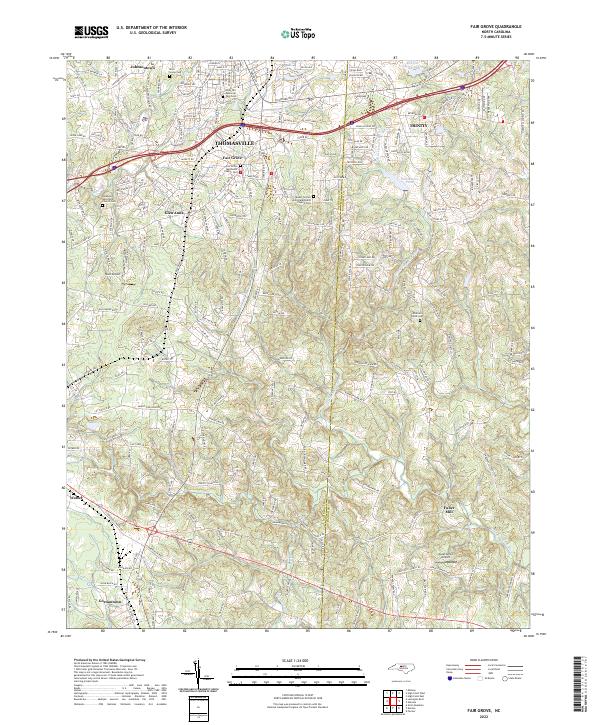 US Topo 7.5-minute map for Fair Grove NC