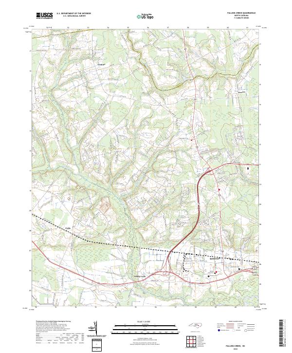 US Topo 7.5-minute map for Falling Creek NC