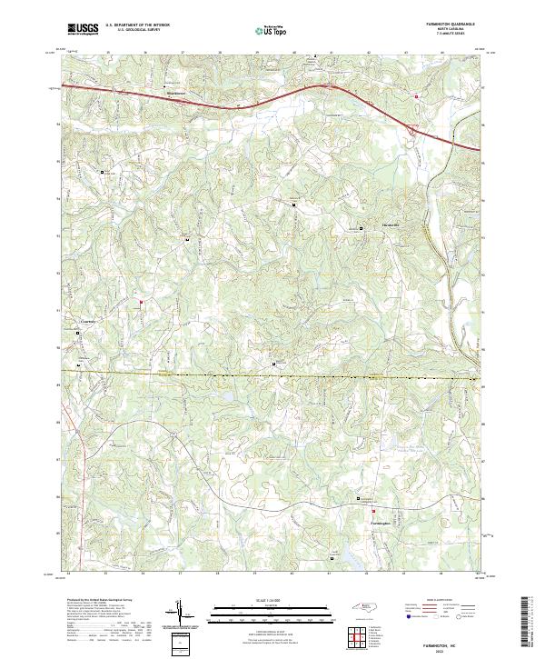 US Topo 7.5-minute map for Farmington NC