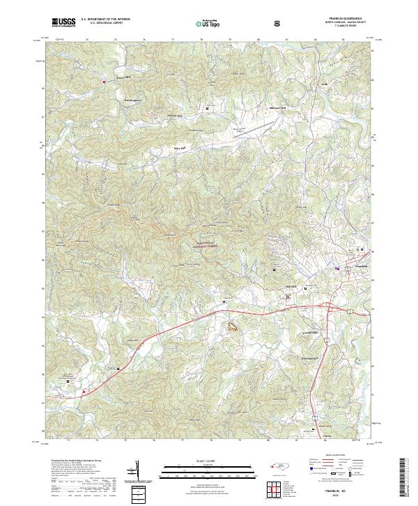 US Topo 7.5-minute map for Franklin NC