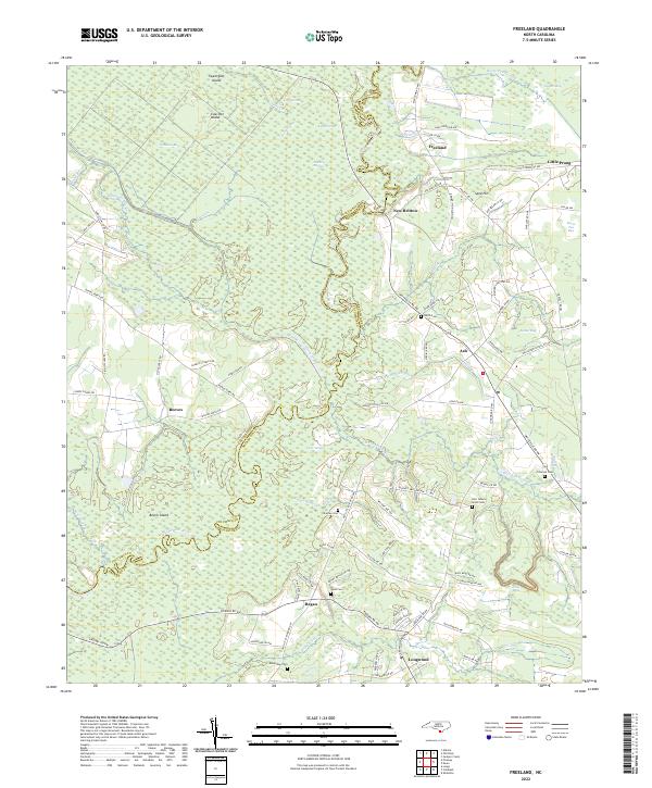 US Topo 7.5-minute map for Freeland NC