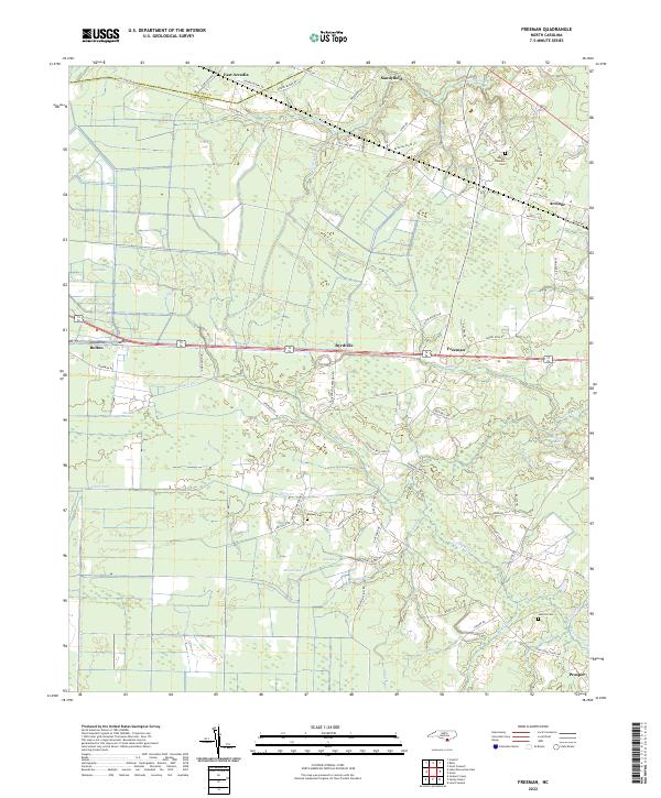 US Topo 7.5-minute map for Freeman NC