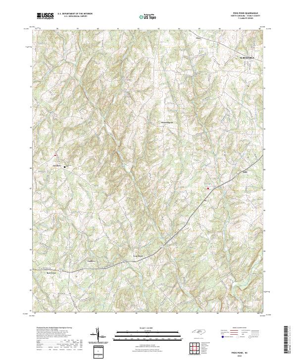 US Topo 7.5-minute map for Frog Pond NC