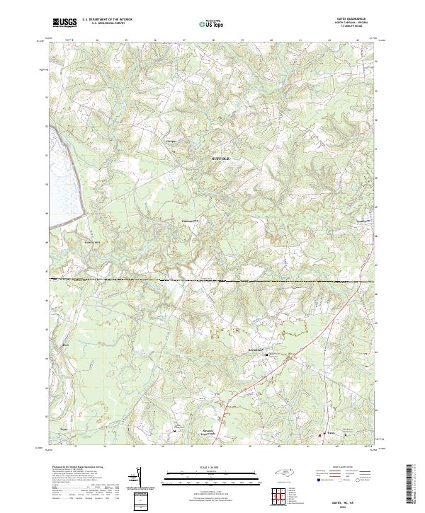 US Topo 7.5-minute map for Gates NCVA