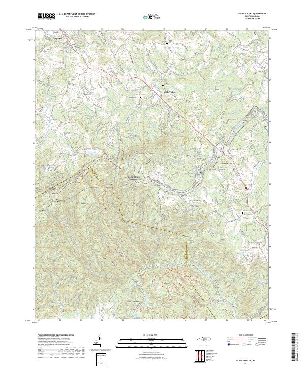 US Topo 7.5-minute map for Glade Valley NC