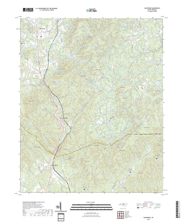 US Topo 7.5-minute map for Glenwood NC