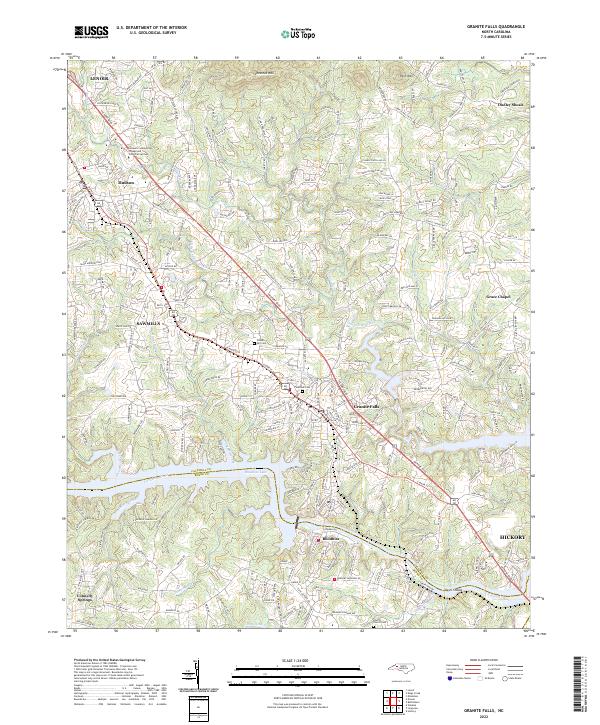 US Topo 7.5-minute map for Granite Falls NC