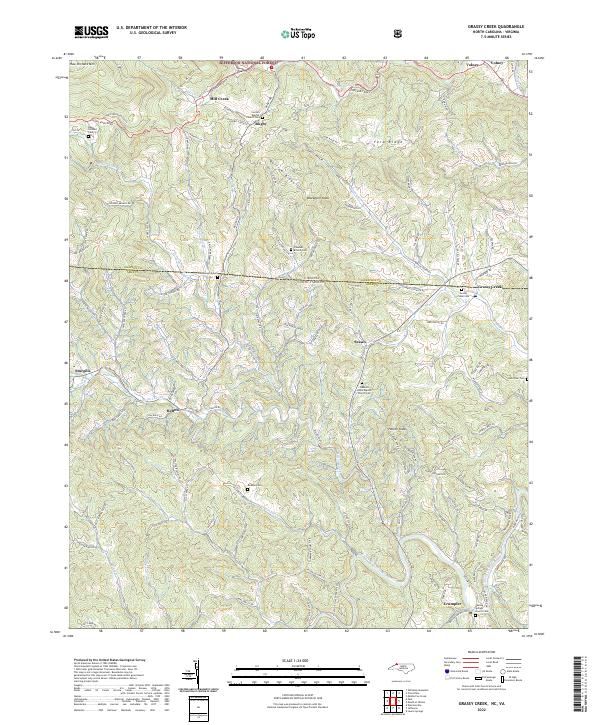 US Topo 7.5-minute map for Grassy Creek NCVA