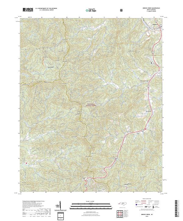 US Topo 7.5-minute map for Greens Creek NC