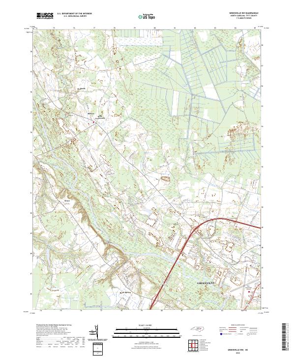 US Topo 7.5-minute map for Greenville NW NC