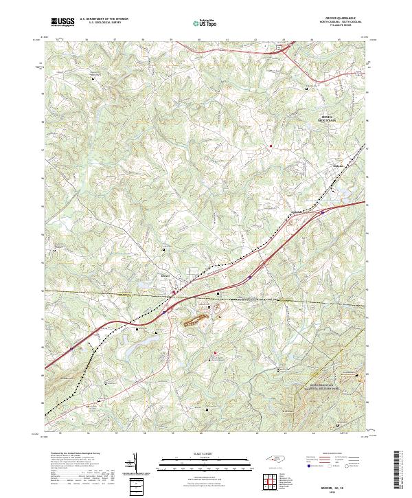 US Topo 7.5-minute map for Grover NCSC