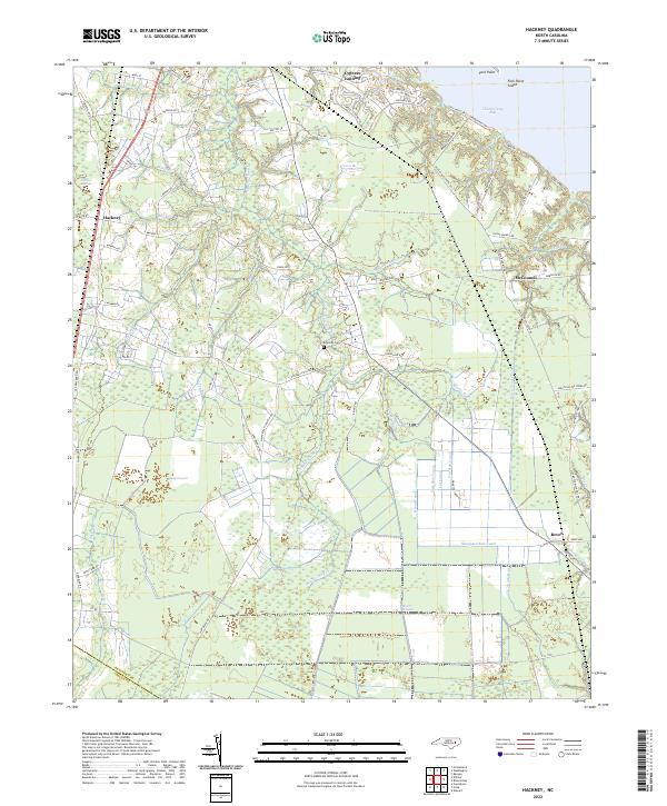 US Topo 7.5-minute map for Hackney NC