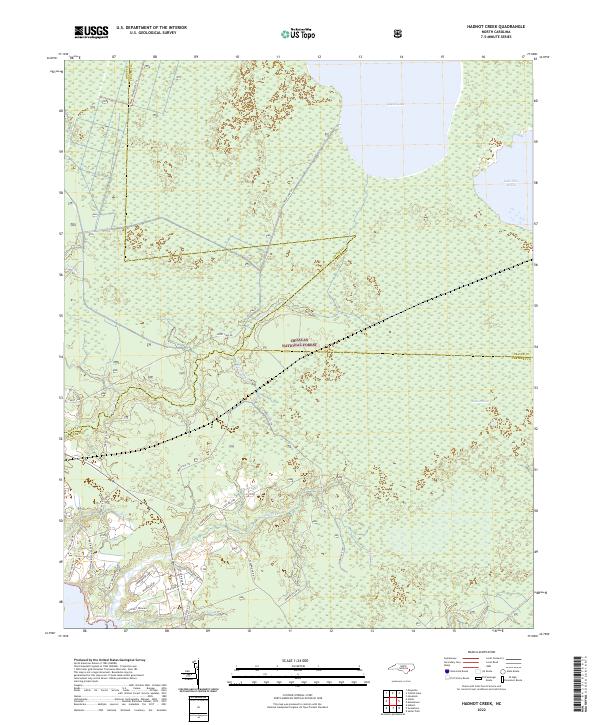 US Topo 7.5-minute map for Hadnot Creek NC