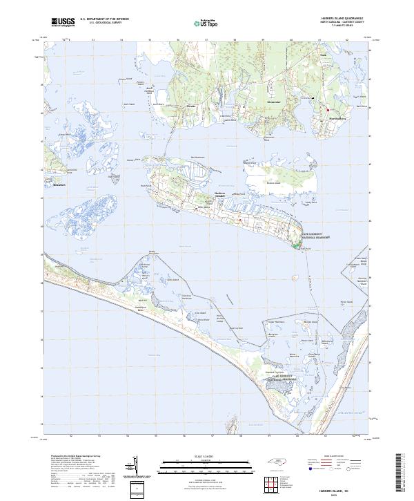 US Topo 7.5-minute map for Harkers Island NC