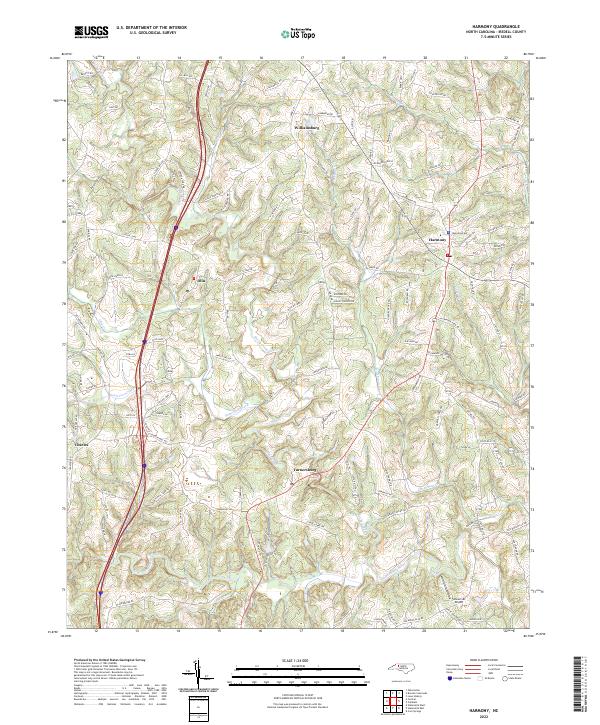 US Topo 7.5-minute map for Harmony NC