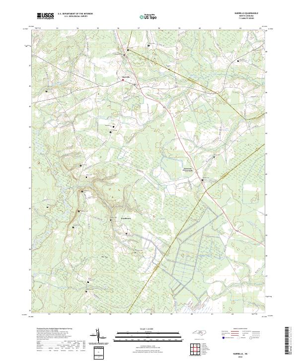 US Topo 7.5-minute map for Harrells NC