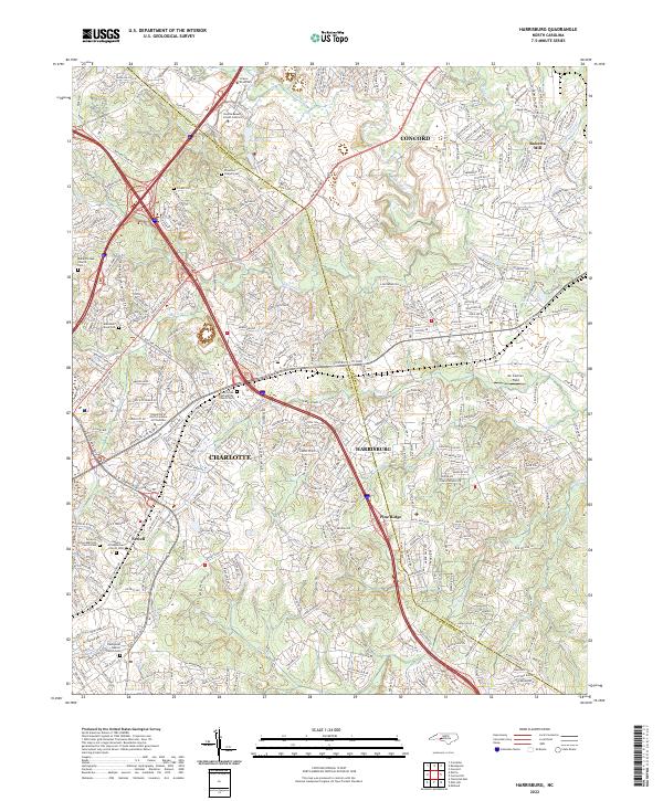 US Topo 7.5-minute map for Harrisburg NC